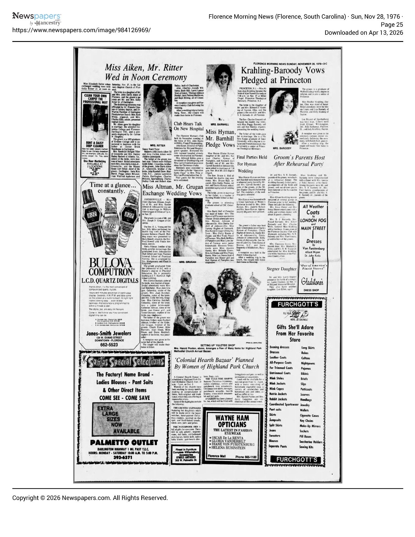 Florence Morning News November 28, 1976 25 — archival source preview