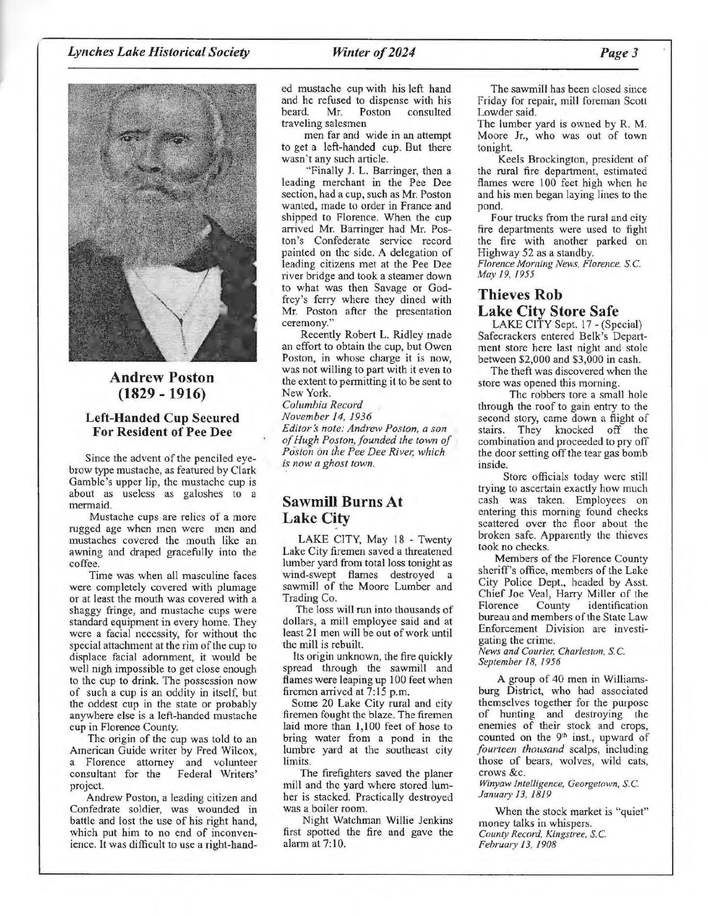 Lynches Lake City Historical Society — Winter 2024 — archival source preview